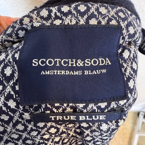 Scotch and Soda Blue Peacoat Coat Jacket Double Breasted Mens XL - Picture 11 of 15